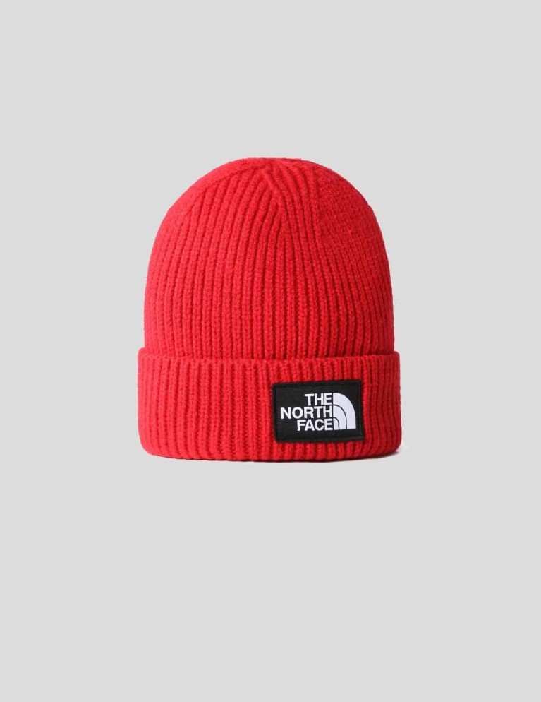 Warm THE NORTH FACE logo box cuf beanie tnf rosso